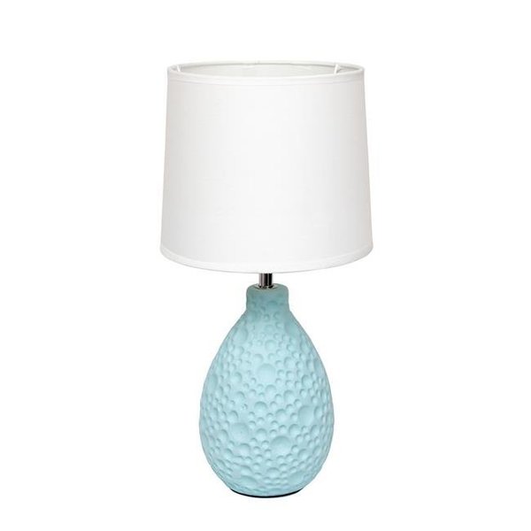 All The Rages All The Rages LT2003-BLU Texturized Ceramic Oval Table Lamp - Blue LT2003-BLU